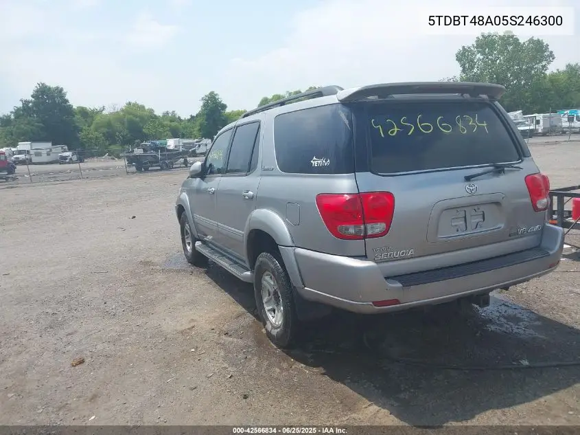 2005 Toyota Sequoia Limited V8 VIN: 5TDBT48A05S246300 Lot: 42566834