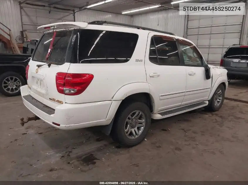 2005 Toyota Sequoia Sr5 V8 VIN: 5TDBT44A45S250274 Lot: 42594896