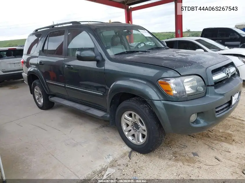 2006 Toyota Sequoia Sr5 V8 VIN: 5TDBT44A06S267543 Lot: 42618827