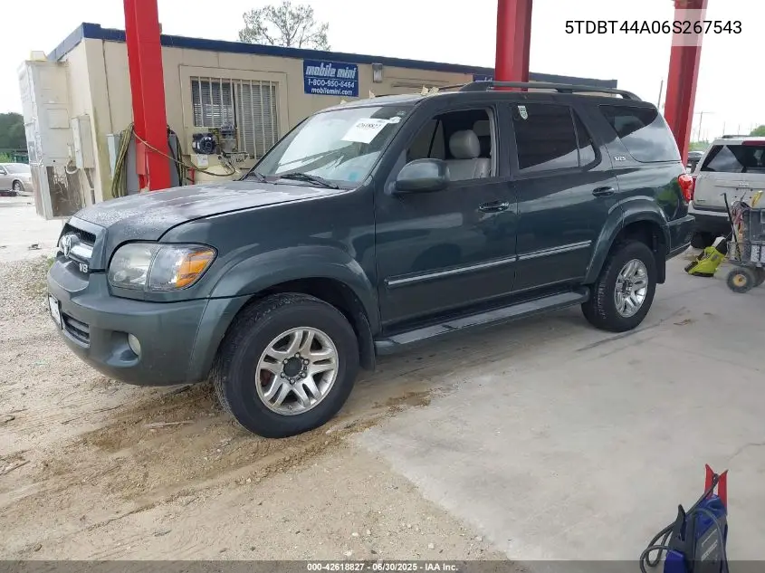 2006 Toyota Sequoia Sr5 V8 VIN: 5TDBT44A06S267543 Lot: 42618827