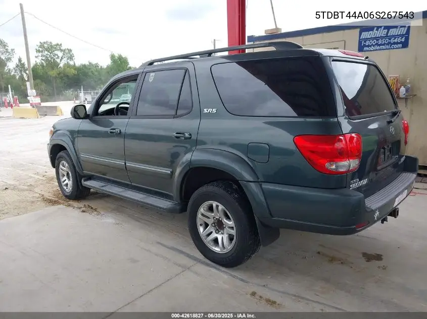 2006 Toyota Sequoia Sr5 V8 VIN: 5TDBT44A06S267543 Lot: 42618827