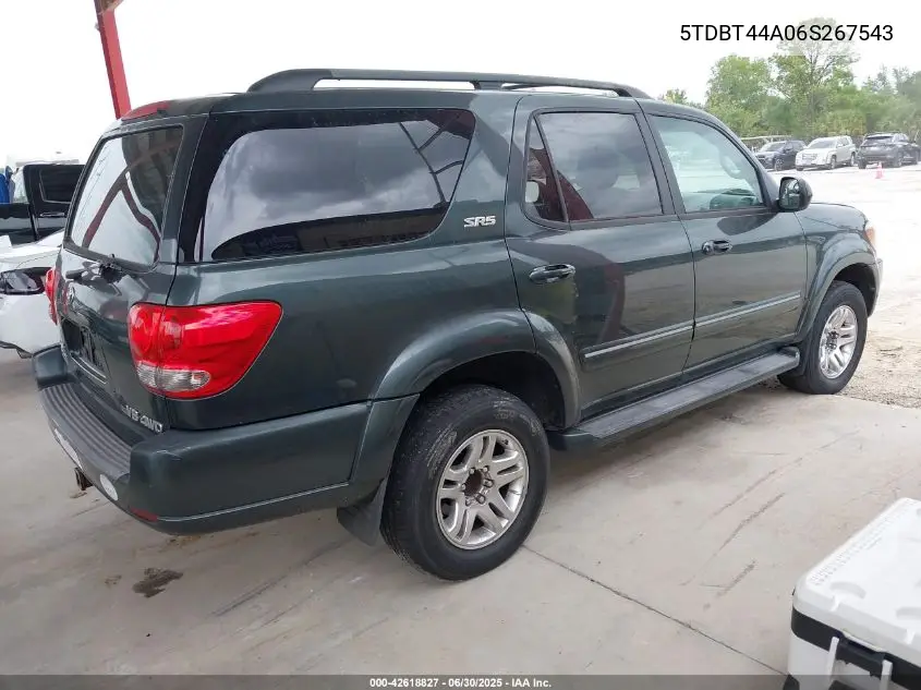 2006 Toyota Sequoia Sr5 V8 VIN: 5TDBT44A06S267543 Lot: 42618827