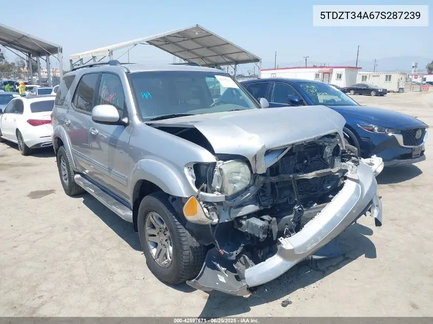 2007 Toyota Sequoia Sr5 V8 VIN: 5TDZT34A67S287239 Lot: 42597671