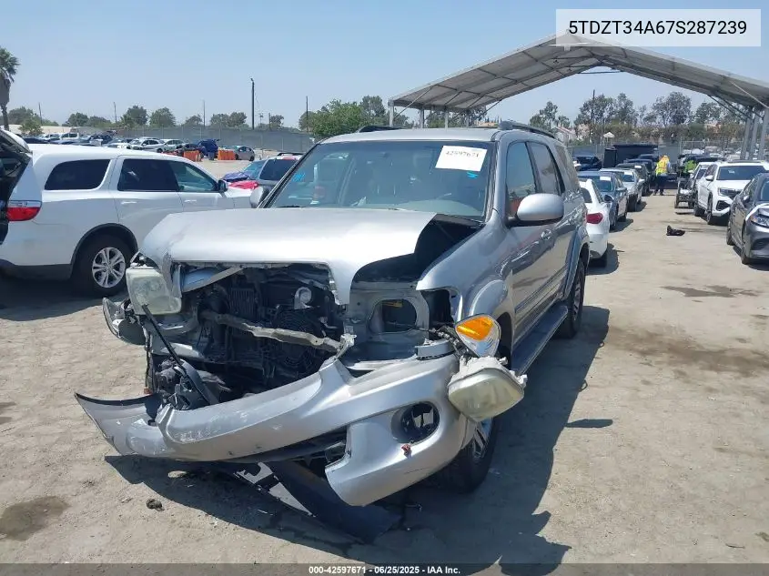 2007 Toyota Sequoia Sr5 V8 VIN: 5TDZT34A67S287239 Lot: 42597671
