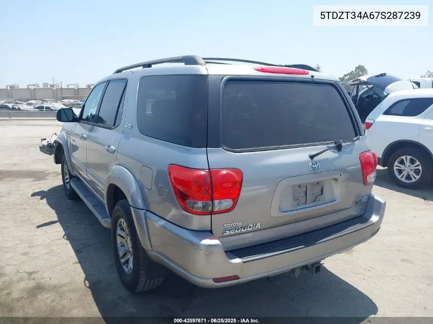 2007 Toyota Sequoia Sr5 V8 VIN: 5TDZT34A67S287239 Lot: 42597671