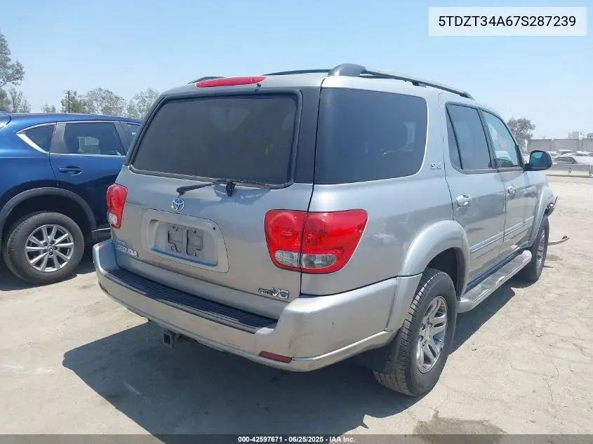 2007 Toyota Sequoia Sr5 V8 VIN: 5TDZT34A67S287239 Lot: 42597671
