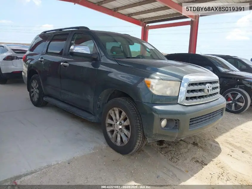 2008 Toyota Sequoia Limited 5.7L V8 VIN: 5TDBY68AX8S019391 Lot: 42221851