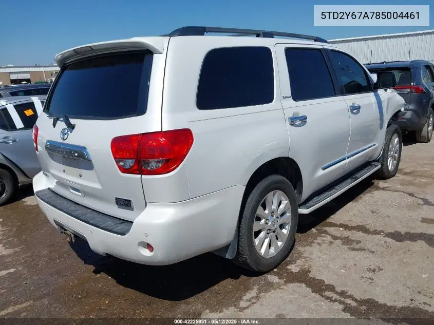 2008 Toyota Sequoia VIN: 5TD2Y67A785004461 Lot: 42225931