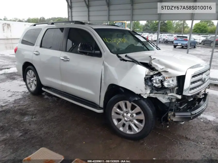 2008 Toyota Sequoia Platinum 5.7L V8 VIN: 5TDZY67A58S010016 Lot: 42259011