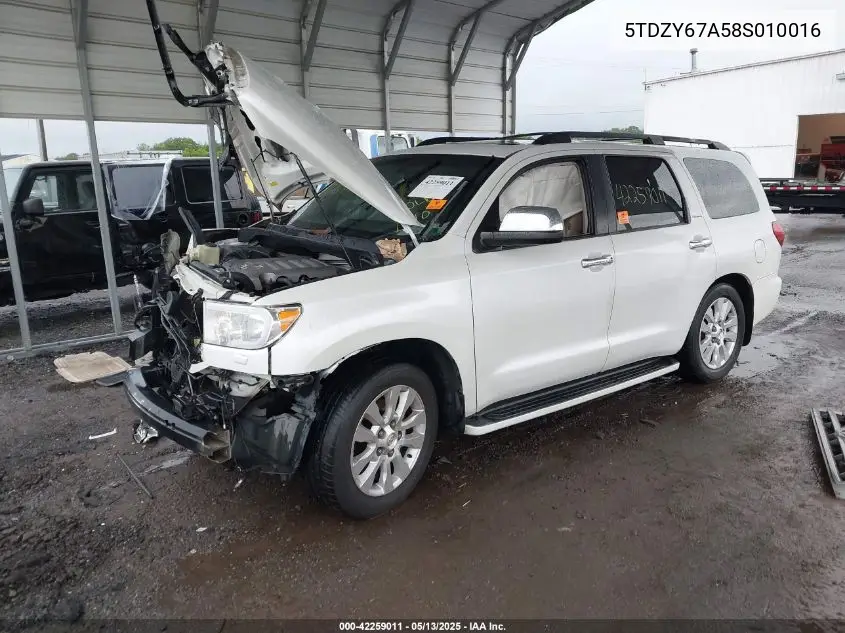 2008 Toyota Sequoia Platinum 5.7L V8 VIN: 5TDZY67A58S010016 Lot: 42259011