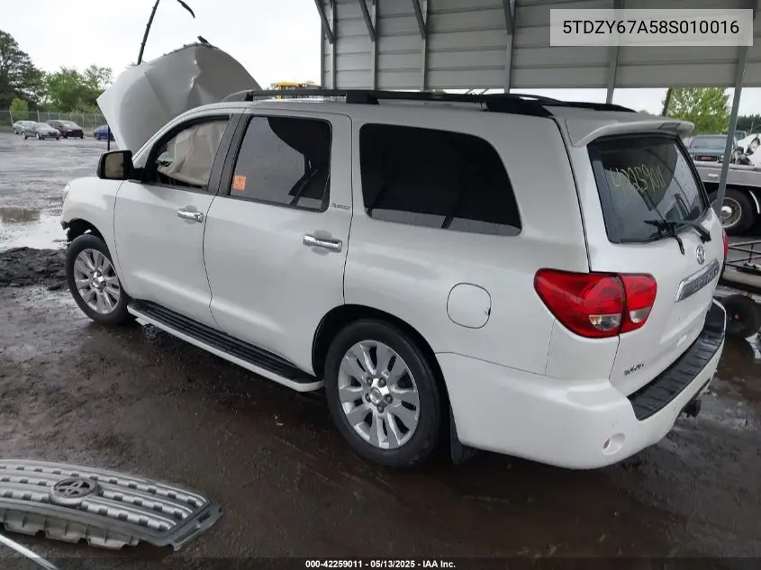 2008 Toyota Sequoia Platinum 5.7L V8 VIN: 5TDZY67A58S010016 Lot: 42259011