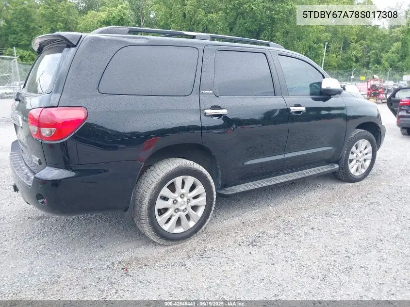 2008 Toyota Sequoia Platinum 5.7L V8 VIN: 5TDBY67A78S017308 Lot: 42546441