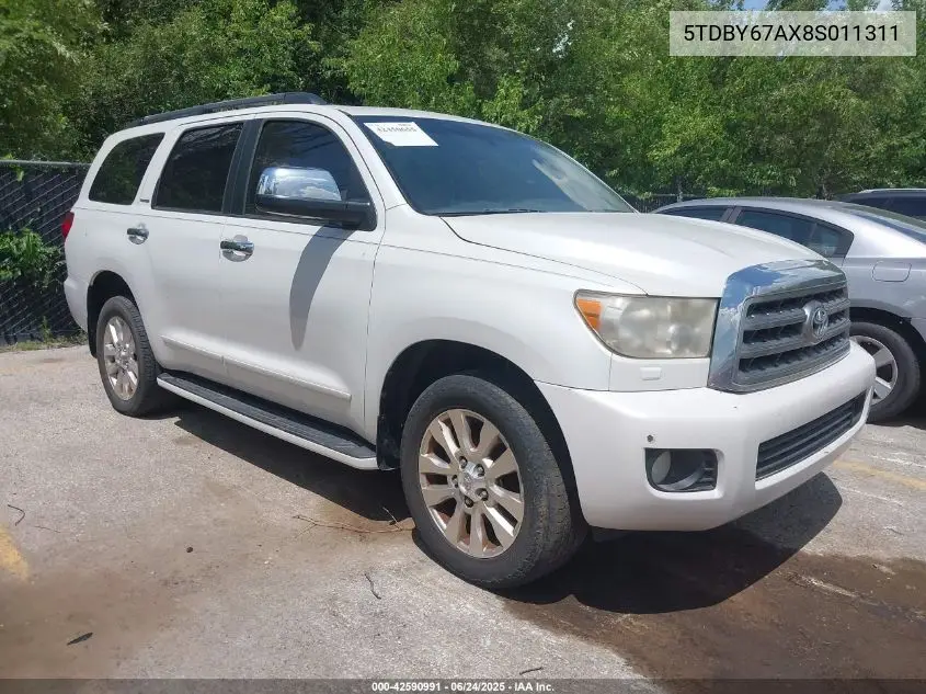 2008 Toyota Sequoia Platinum 5.7L V8 VIN: 5TDBY67AX8S011311 Lot: 42590991