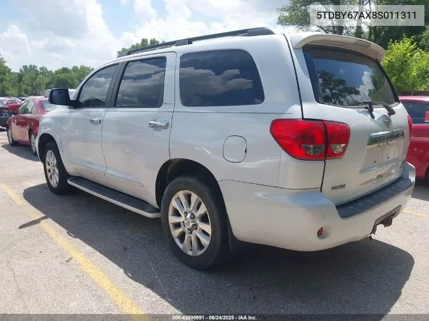 2008 Toyota Sequoia Platinum 5.7L V8 VIN: 5TDBY67AX8S011311 Lot: 42590991