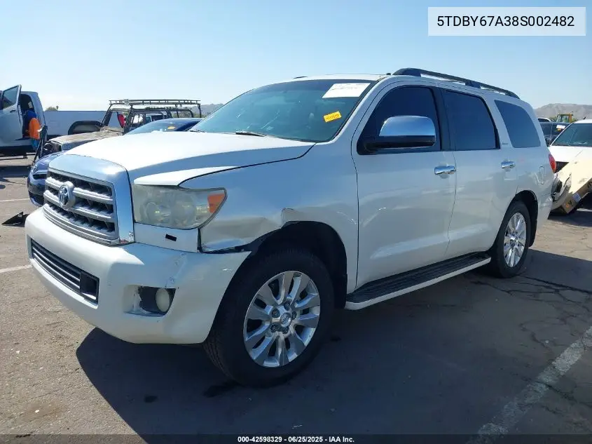 2008 Toyota Sequoia Platinum VIN: 5TDBY67A38S002482 Lot: 42598329