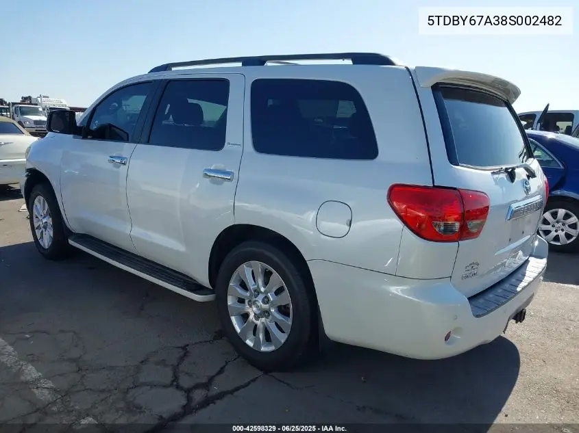 2008 Toyota Sequoia Platinum VIN: 5TDBY67A38S002482 Lot: 42598329