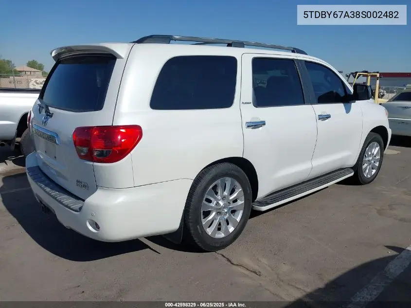 2008 Toyota Sequoia Platinum VIN: 5TDBY67A38S002482 Lot: 42598329