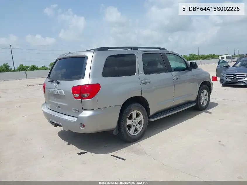 2008 Toyota Sequoia Sr5 5.7L V8 VIN: 5TDBY64A18S002226 Lot: 42635044