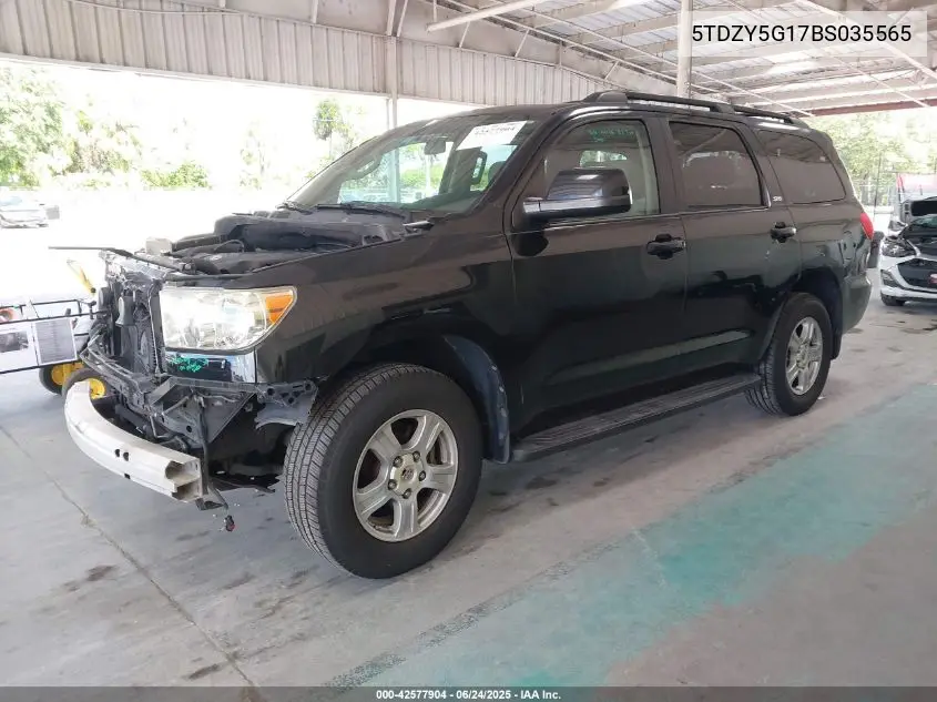 2011 Toyota Sequoia Sr5 5.7L V8 VIN: 5TDZY5G17BS035565 Lot: 42577904