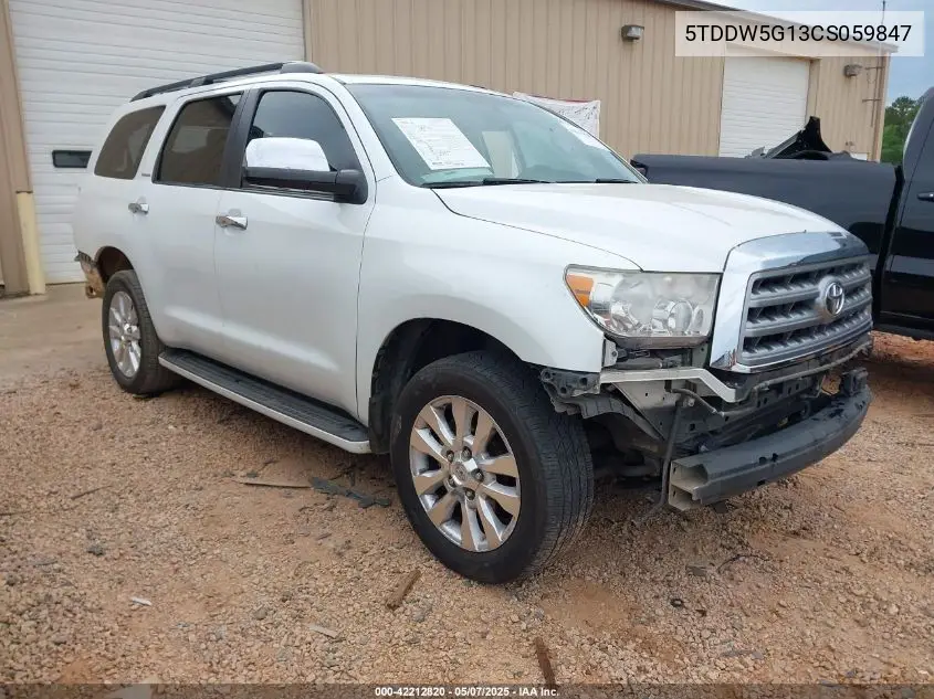 2012 Toyota Sequoia Platinum 5.7L V8 VIN: 5TDDW5G13CS059847 Lot: 42212820