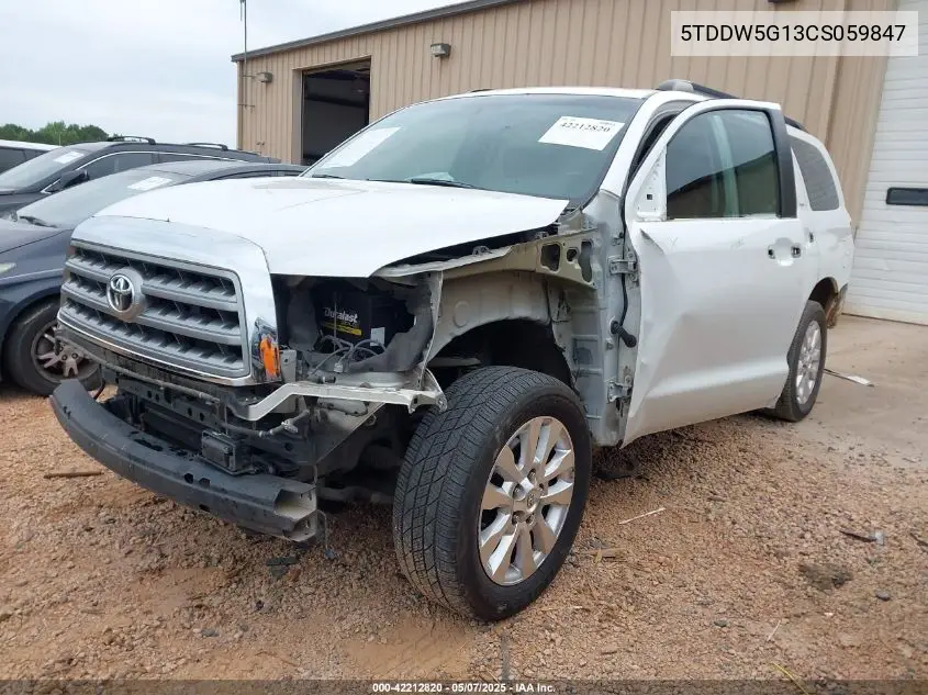 2012 Toyota Sequoia Platinum 5.7L V8 VIN: 5TDDW5G13CS059847 Lot: 42212820