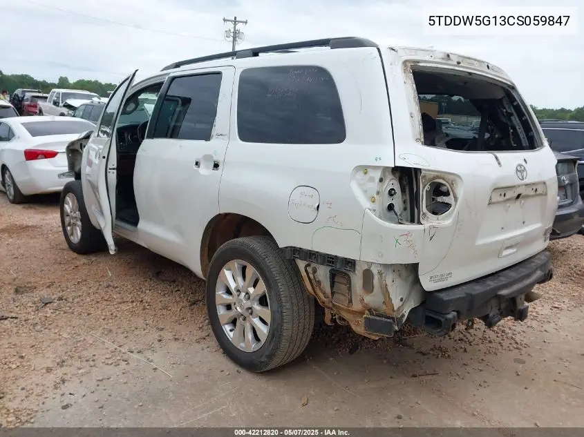 2012 Toyota Sequoia Platinum 5.7L V8 VIN: 5TDDW5G13CS059847 Lot: 42212820