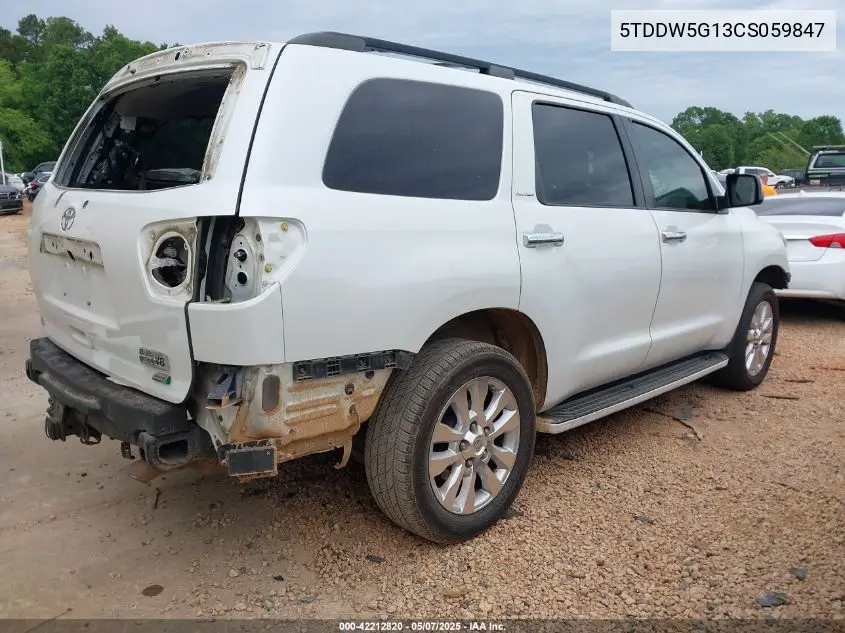 2012 Toyota Sequoia Platinum 5.7L V8 VIN: 5TDDW5G13CS059847 Lot: 42212820