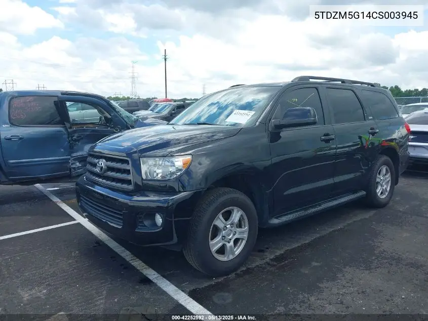 2012 Toyota Sequoia Sr5 4.6L V8 VIN: 5TDZM5G14CS003945 Lot: 42252592