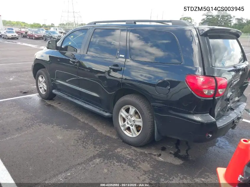 2012 Toyota Sequoia Sr5 4.6L V8 VIN: 5TDZM5G14CS003945 Lot: 42252592