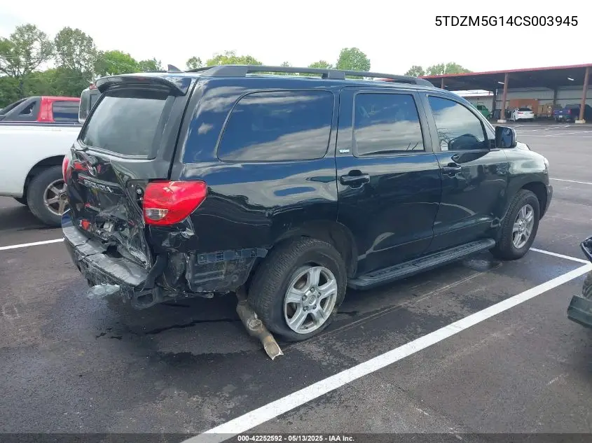 2012 Toyota Sequoia Sr5 4.6L V8 VIN: 5TDZM5G14CS003945 Lot: 42252592