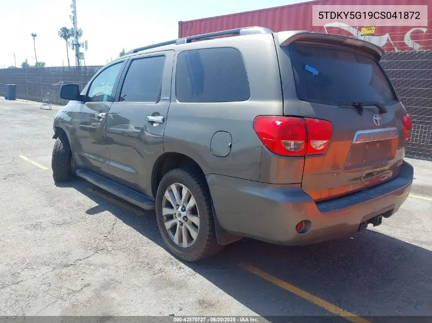 2012 Toyota Sequoia Limited 5.7L V8 VIN: 5TDKY5G19CS041872 Lot: 42570727