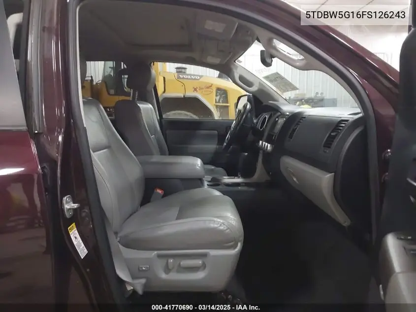 2015 Toyota Sequoia Sr5 5.7L V8 VIN: 5TDBW5G16FS126243 Lot: 41770690