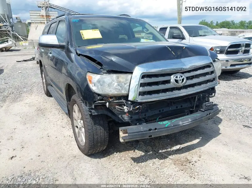 2016 Toyota Sequoia Platinum 5.7L V8 VIN: 5TDDW5G16GS141092 Lot: 42547174