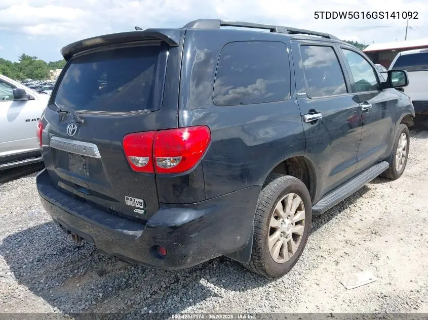 2016 Toyota Sequoia Platinum 5.7L V8 VIN: 5TDDW5G16GS141092 Lot: 42547174