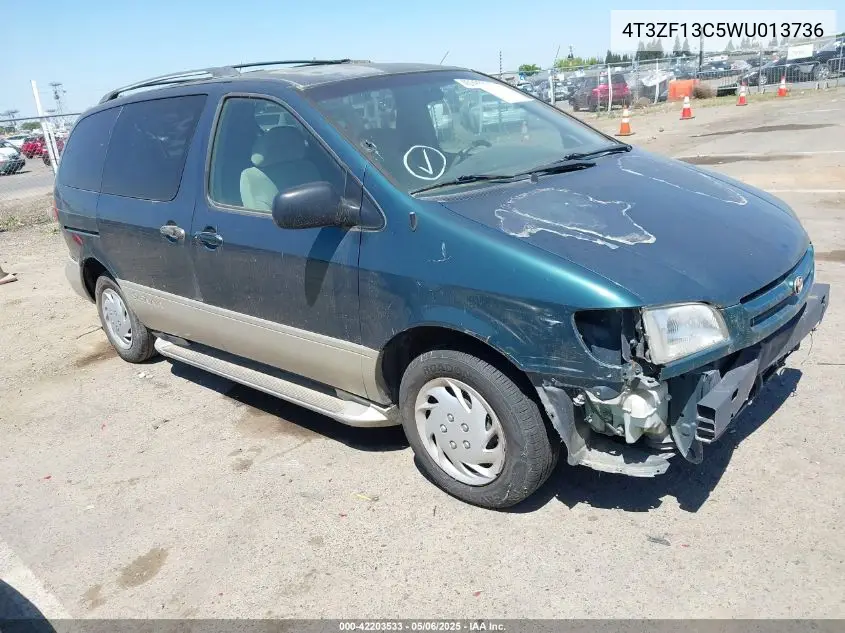 1998 Toyota Sienna Le VIN: 4T3ZF13C5WU013736 Lot: 42203533