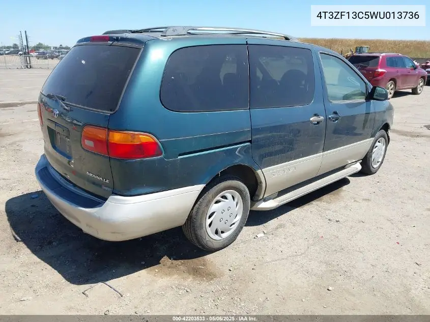 1998 Toyota Sienna Le VIN: 4T3ZF13C5WU013736 Lot: 42203533