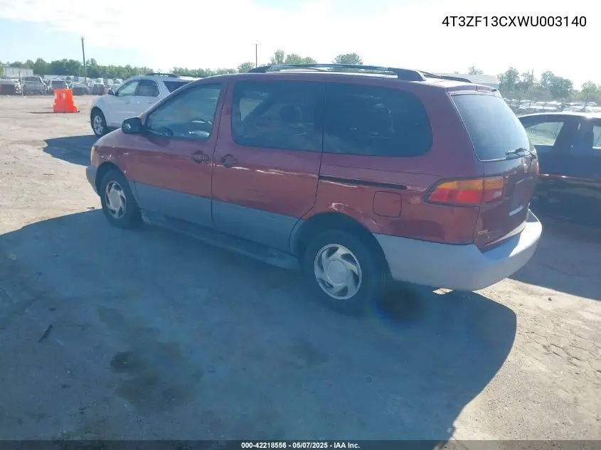 1998 Toyota Sienna Le VIN: 4T3ZF13CXWU003140 Lot: 42218556