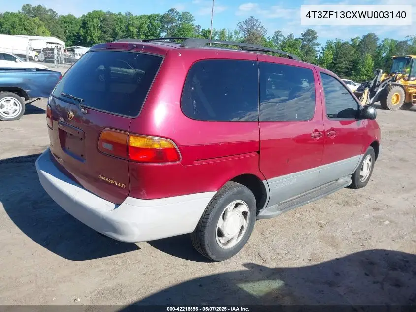 1998 Toyota Sienna Le VIN: 4T3ZF13CXWU003140 Lot: 42218556