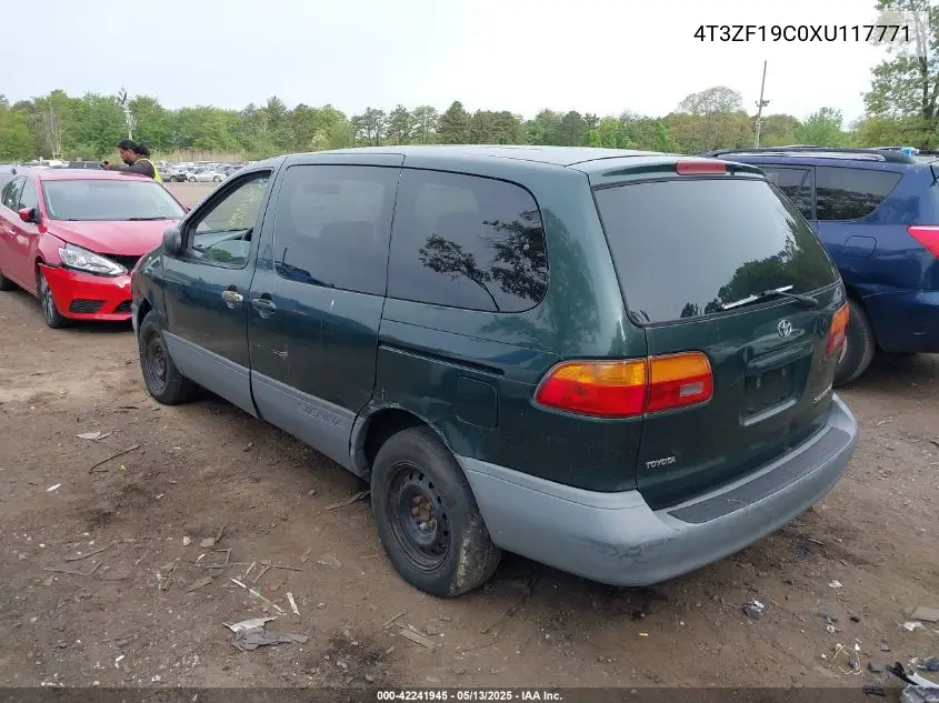 1999 Toyota Sienna Ce VIN: 4T3ZF19C0XU117771 Lot: 42241945