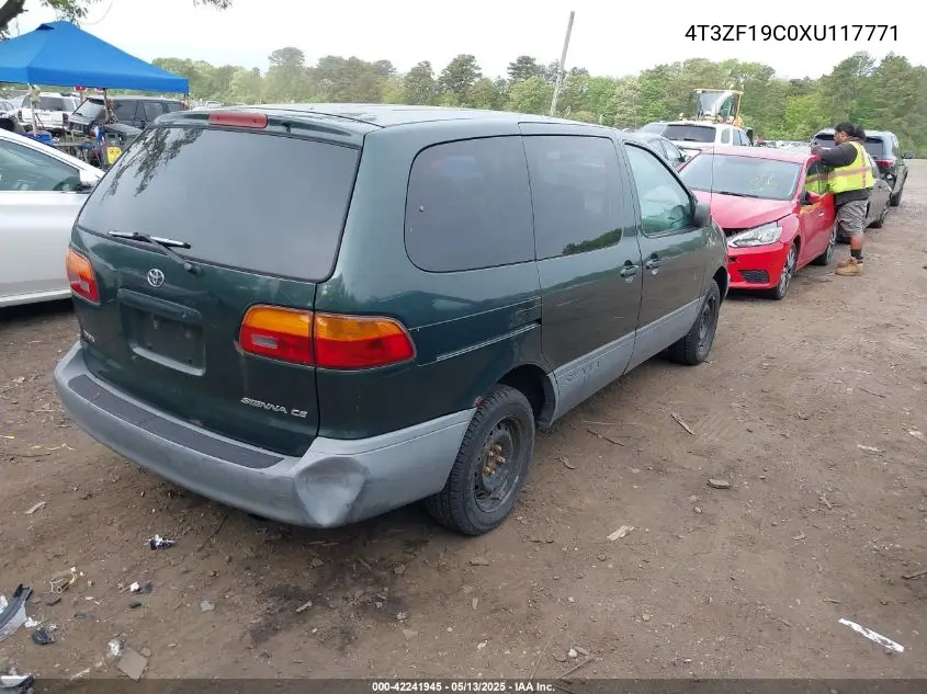 1999 Toyota Sienna Ce VIN: 4T3ZF19C0XU117771 Lot: 42241945