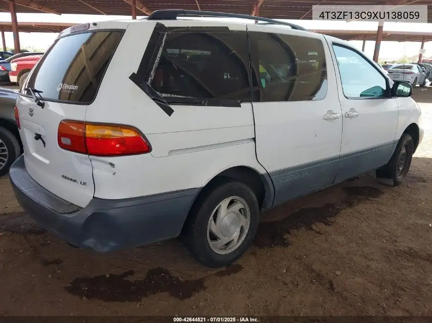 1999 Toyota Sienna Le VIN: 4T3ZF13C9XU138059 Lot: 42644521