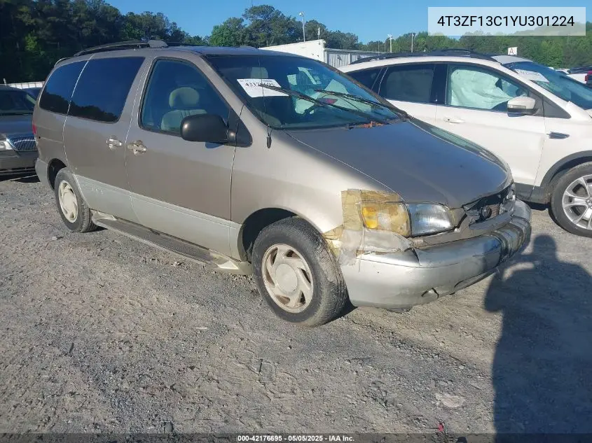 2000 Toyota Sienna Xle VIN: 4T3ZF13C1YU301224 Lot: 42176695