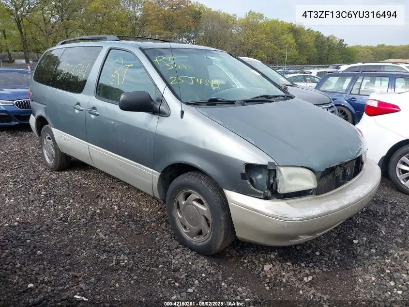 2000 Toyota Sienna Xle VIN: 4T3ZF13C6YU316494 Lot: 42180261