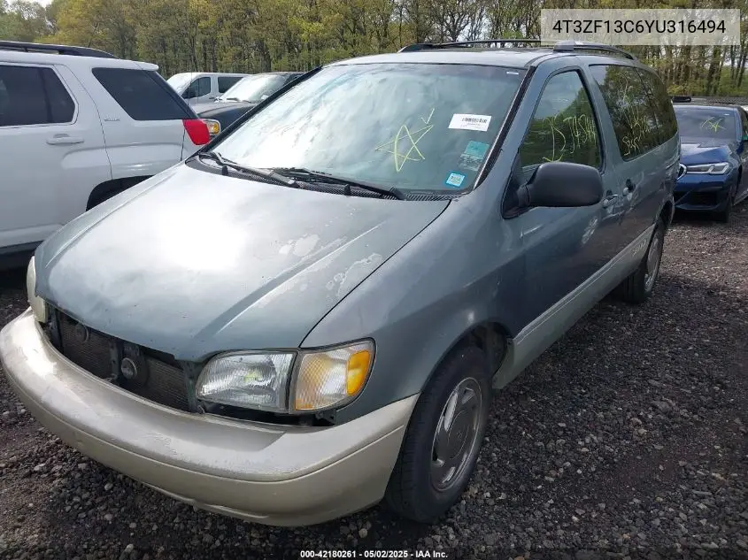 2000 Toyota Sienna Xle VIN: 4T3ZF13C6YU316494 Lot: 42180261