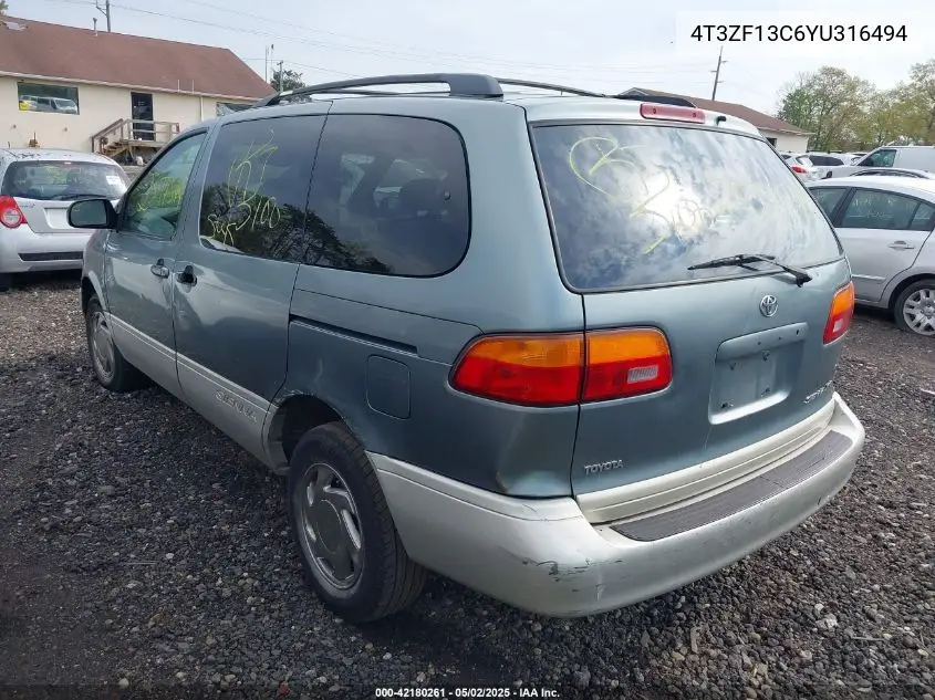 2000 Toyota Sienna Xle VIN: 4T3ZF13C6YU316494 Lot: 42180261