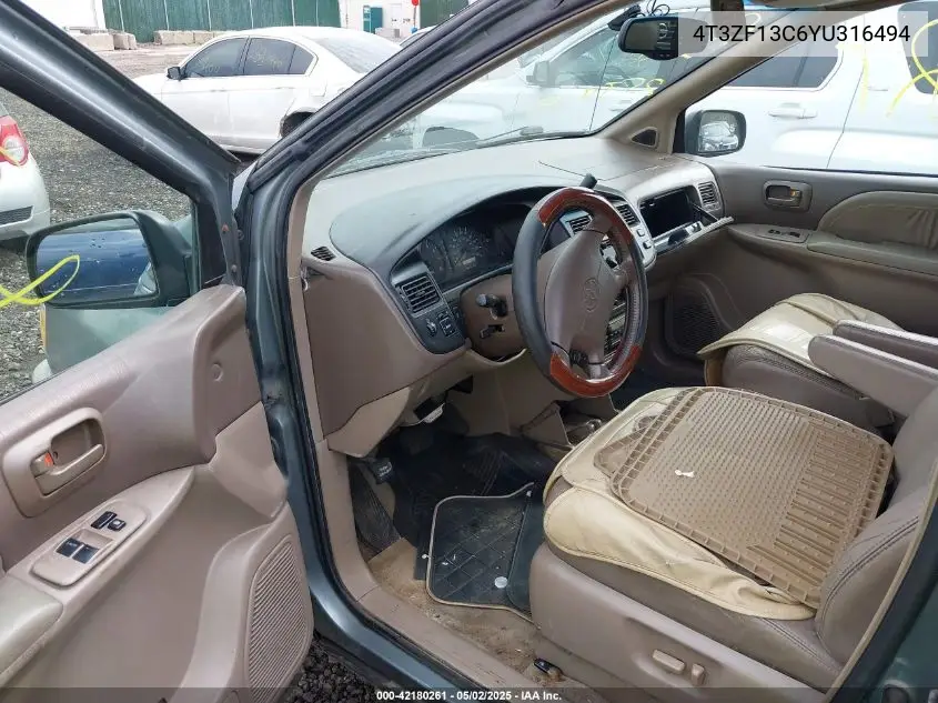2000 Toyota Sienna Xle VIN: 4T3ZF13C6YU316494 Lot: 42180261
