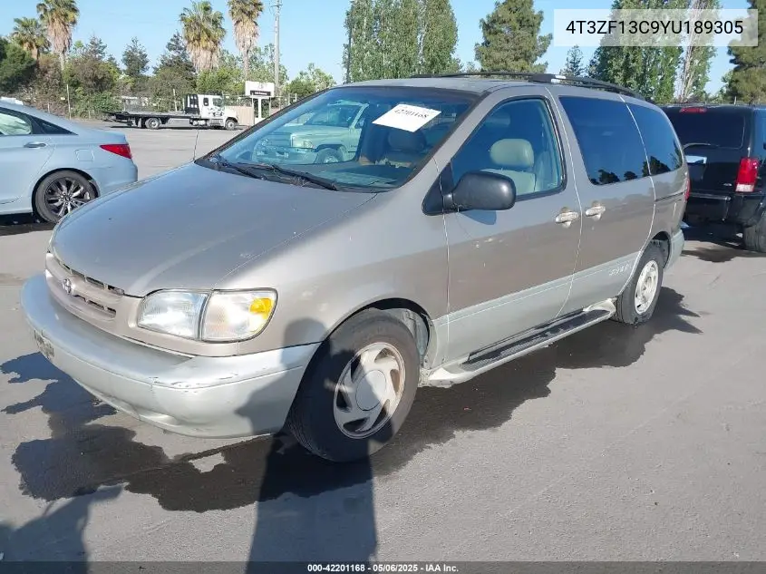 2000 Toyota Sienna Xle VIN: 4T3ZF13C9YU189305 Lot: 42201168