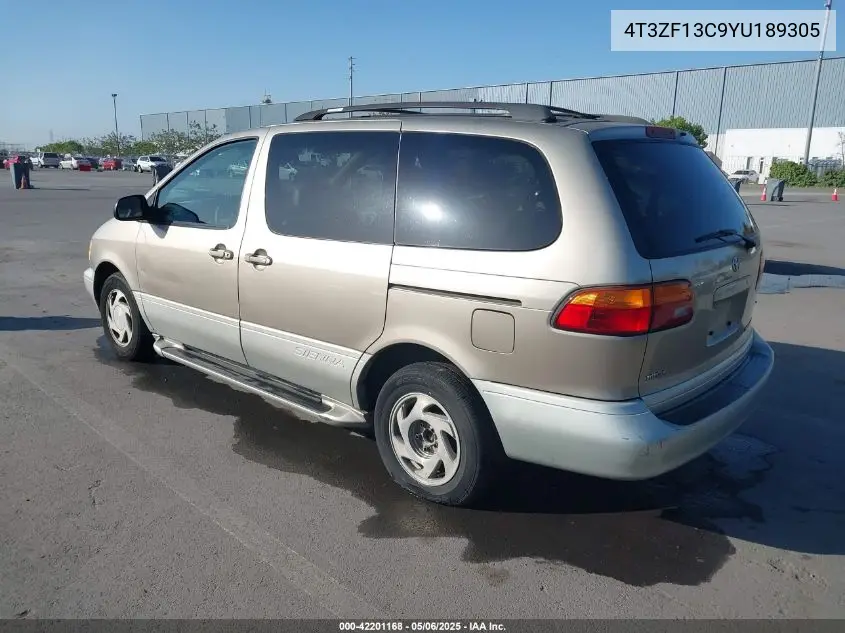 2000 Toyota Sienna Xle VIN: 4T3ZF13C9YU189305 Lot: 42201168