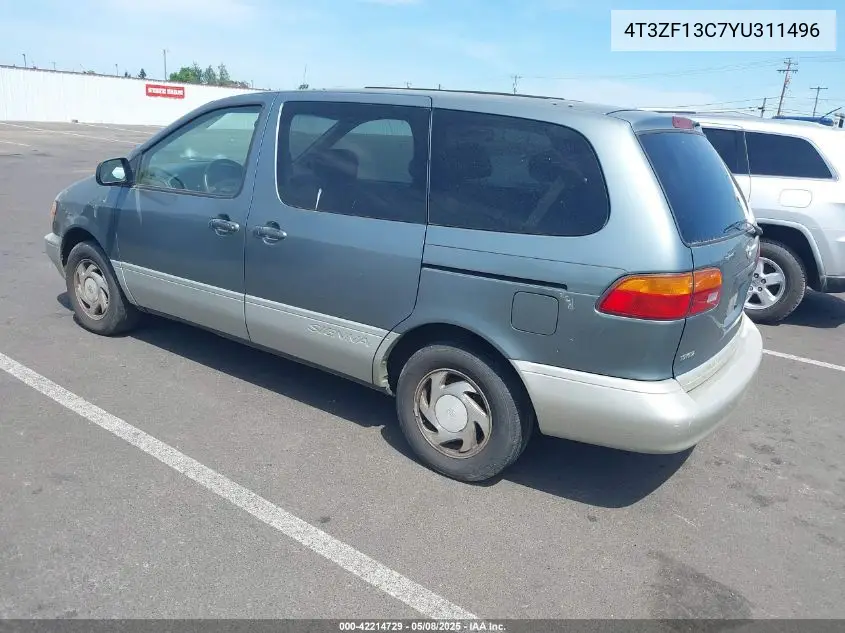 2000 Toyota Sienna Xle VIN: 4T3ZF13C7YU311496 Lot: 42214729
