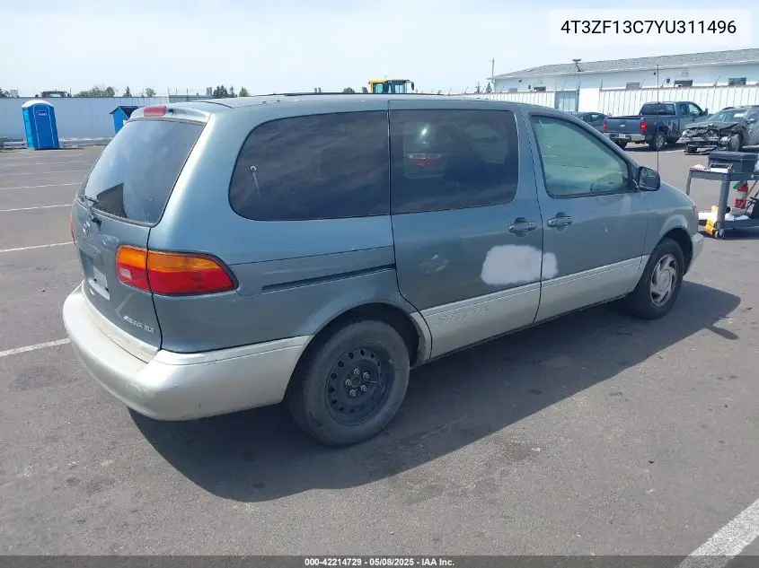 2000 Toyota Sienna Xle VIN: 4T3ZF13C7YU311496 Lot: 42214729